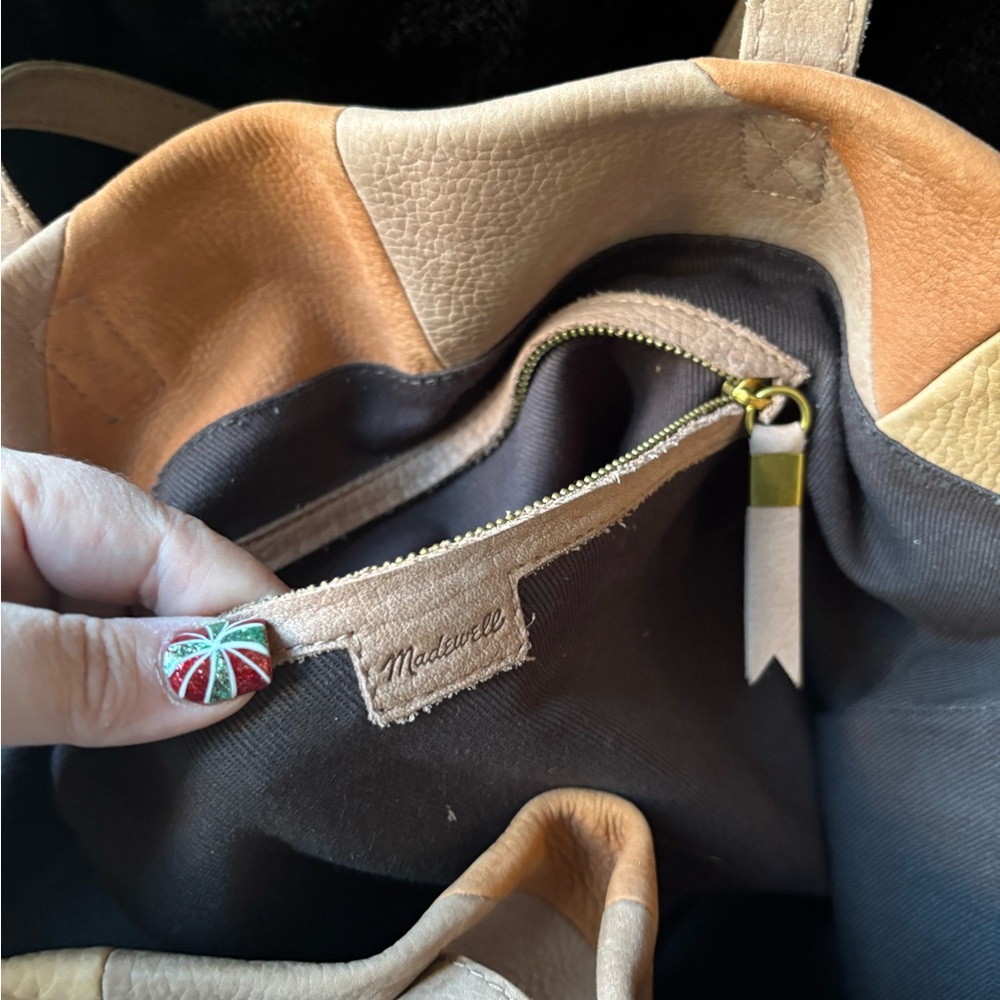 Madewell color block leather tote, NWT - Picture 7 of 10